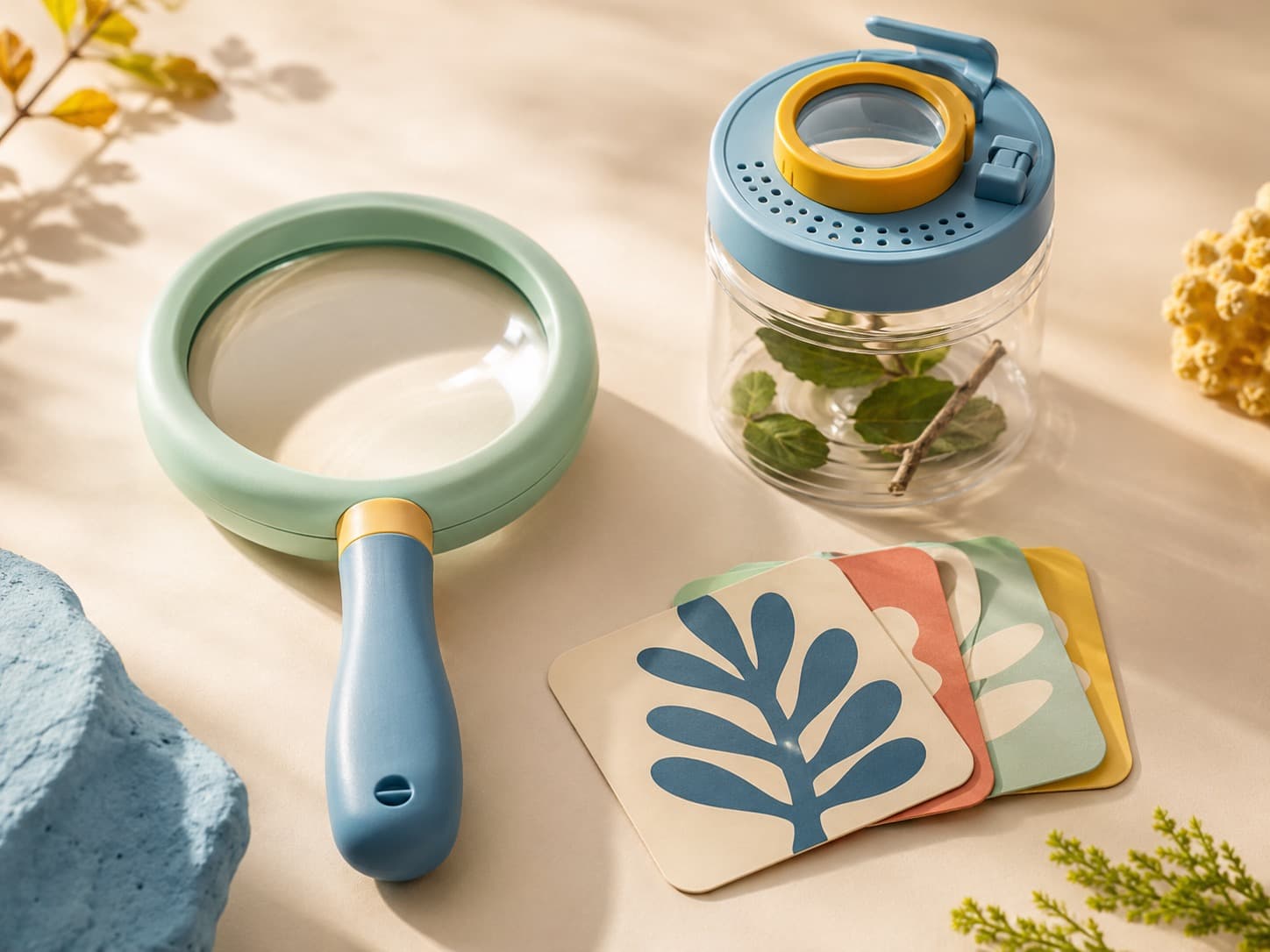 Magnify & Observe Kit educational science kit arranged on a studio table